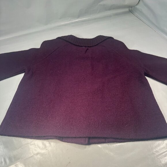 Linda Lucia Wool Short Coat Womens Cape Shawl Collar Jacket Long Sleeve - Picture 3 of 12